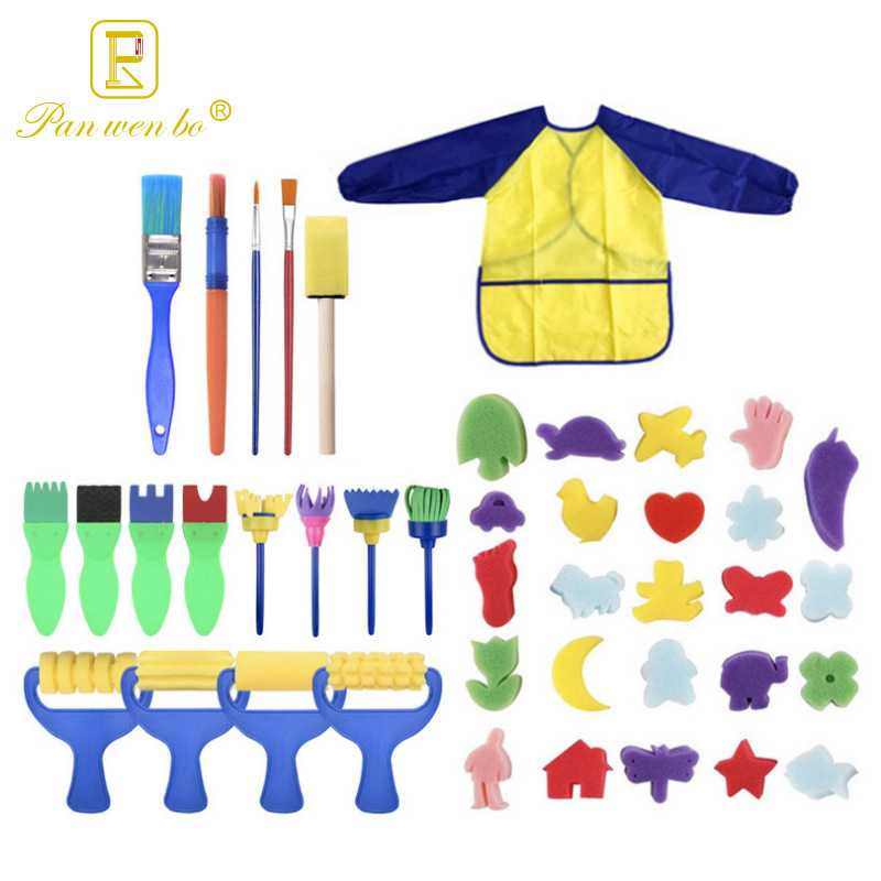 儿童42件套绘画工具套装 幼儿园创意DIY涂鸦海绵刷美术用品