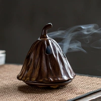 Люксин ретро -апельсиновая коричневая глазурь Wu zen Lotus incense Печь Печи Печь Дом благовония в домашней медитации, бутерброды с сандаловым деревом агарвуд, ароматная печь