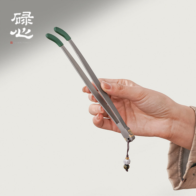 碌心 六字真言钛茶夹 中式高端茶镊子茶夹洗杯夹防滑喝茶功夫茶具图片