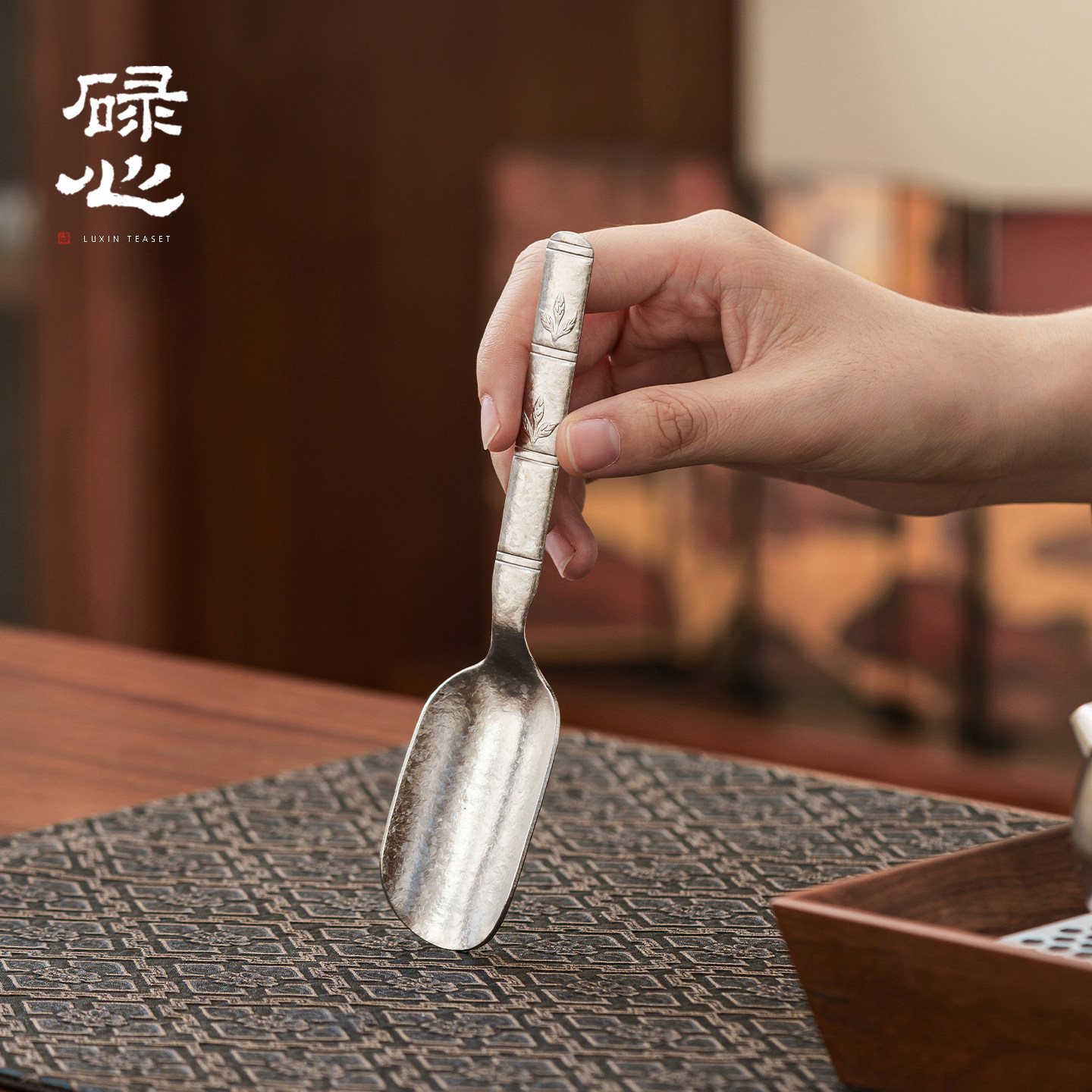 碌心 纯冰晶竹节茶勺 家用单只长柄取茶叶专用功夫茶具配件舀茶匙