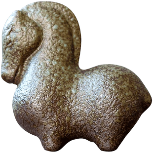 碌心 复古粗陶小唐马茶宠搁置 中式创意动物桌面摆件家用茶道零配