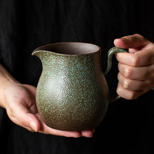 碌心 大容量公道杯茶水分茶器 茶杯茶海盖碗粗陶公杯过滤茶漏泡茶