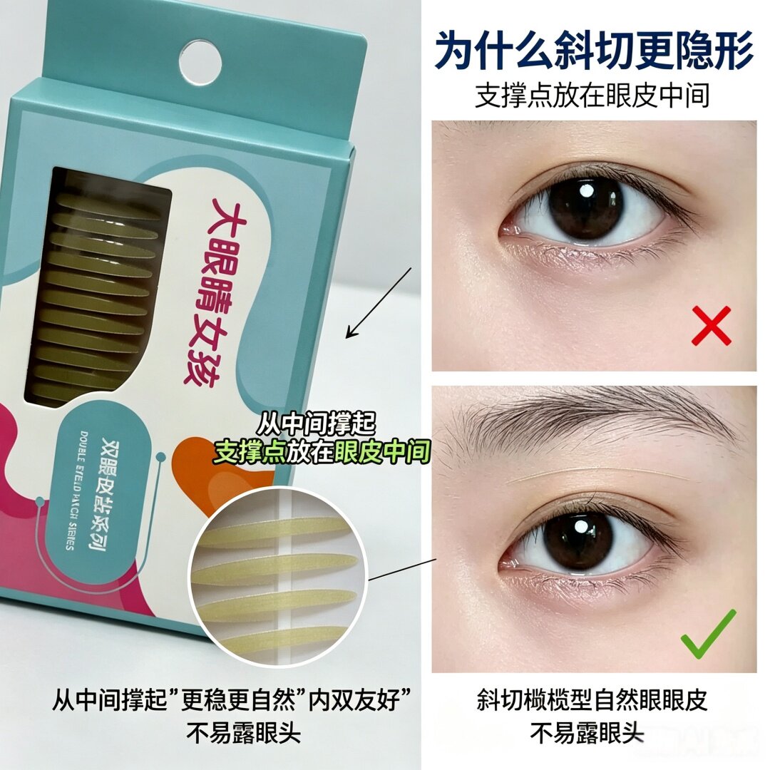 橄榄型单面神器专用隐形双眼皮贴
