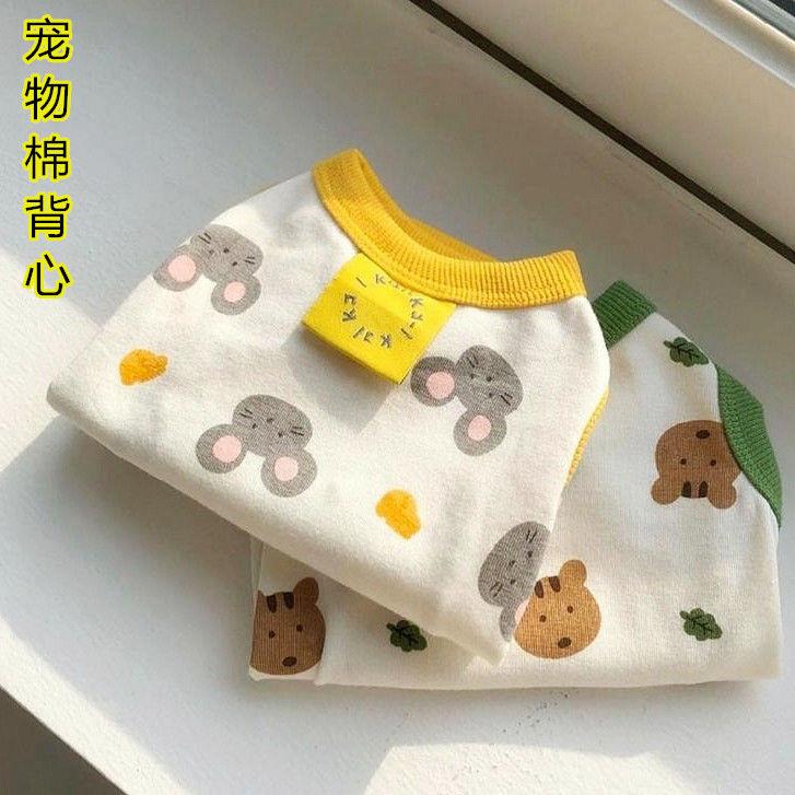 春秋装新款网红ins风宠物狗狗衣服泰迪比熊博美雪纳瑞德绒棉背心