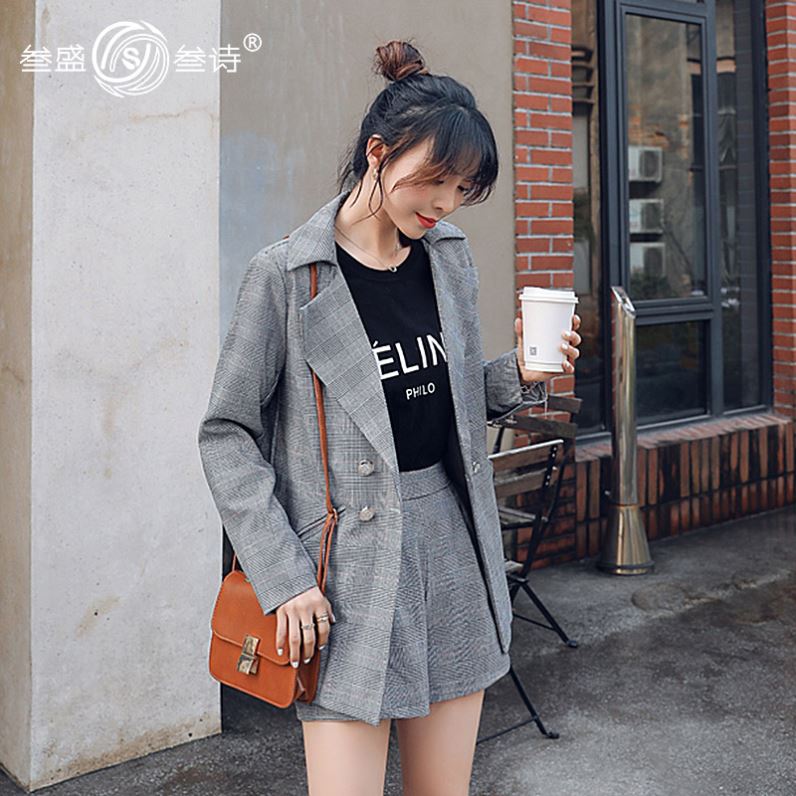 叁盛叁诗2021流行韩版修身格子西服外套拼阔腿短裤休闲西装套装女在类目 模玩/动漫/周边/cos/桌游, Cosplay服饰/道具/服务, COSPLAY配件/道具/人偶服中 - 来自Buy2taobao.com提供专业的淘宝代购服务