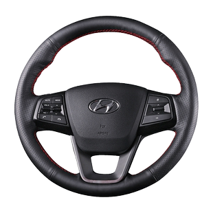 北京现代悦动瑞纳名图I30胜达朗动途胜ix35领动方向盘套真皮手缝