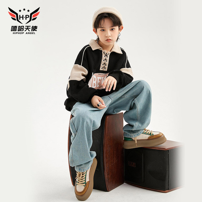 儿童街舞套装男女童嘻哈帅气潮装小学生帅气hiphop走秀少儿演出服