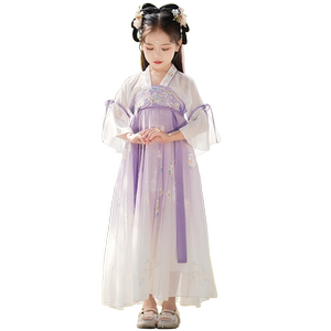 汉服女童2025新款儿童古风超仙公主裙夏国风女孩古装演出服连衣裙