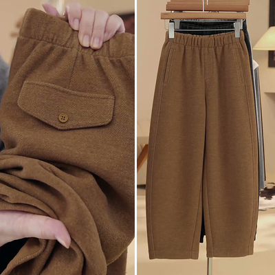 美拉德九分羊毛弯刀裤女秋冬加厚