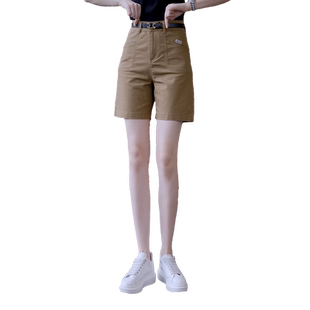 西装五分裤女夏季薄款2026新款高腰宽松直筒短裤夏款小个子中裤夏