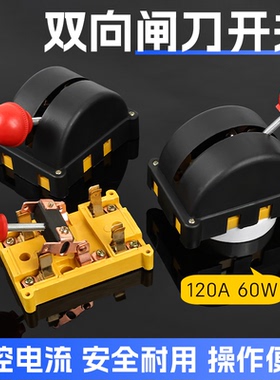 家用双电源切换开关电闸2P 120A双向闸刀电动三轮车双投倒顺刀闸
