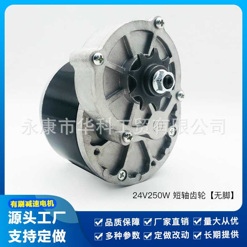 自行车电动车改装机器设备电机24V250W有刷直流减速MY1016Z2电摩