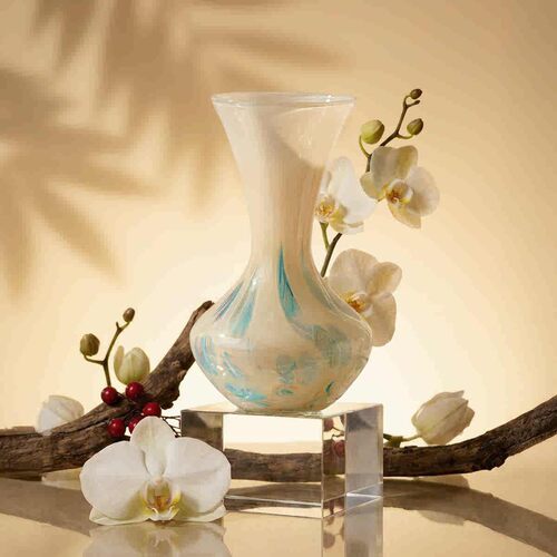 琉璃花瓶中古感轻奢敞口摆件客厅插花水养鲜花餐桌小众法式小