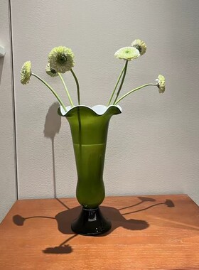 法式复古玻璃花瓶感家居摆件装饰客厅鲜花瓶餐桌插花水培花器