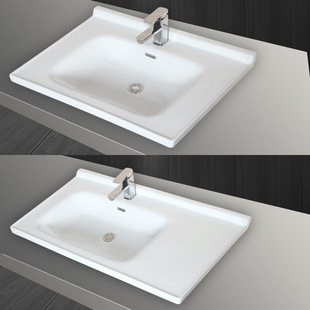 陶瓷半嵌入式洗手盆卫生间浴室柜台上洗脸洗漱台盆一体盆单盆单买
