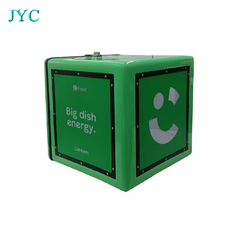 踏板摩托车尾箱外卖箱后备箱3面带led灯广告外卖箱骑手送餐箱