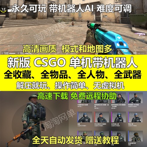 CSGO全武器单机带机器人网游单机