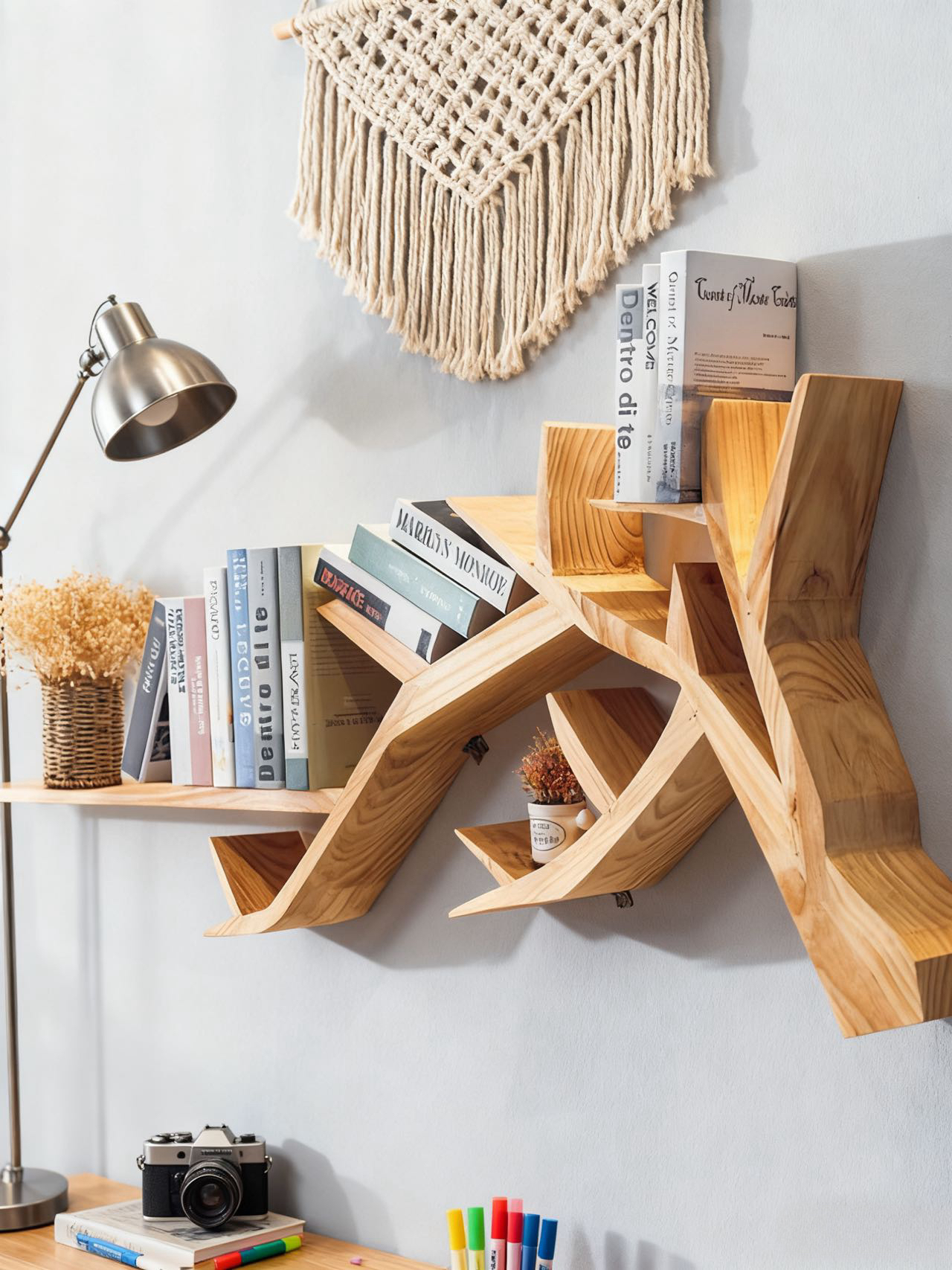 美式实木书架落地置物架客厅靠墙收纳架家用简易书架储物架壁挂