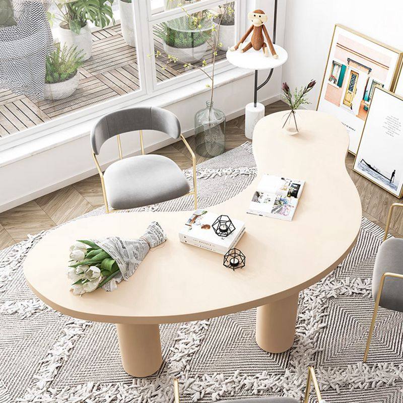 北欧简约实木办公桌异电脑桌创意书台设计师写字台转角圆弧书桌