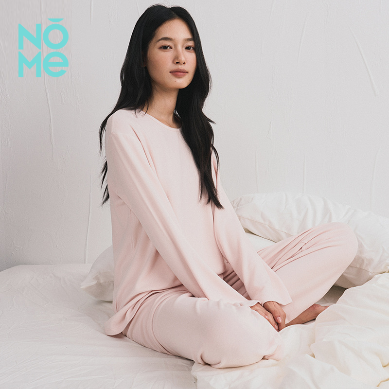 NOME（服饰）海藻纤维家居服防螨保湿双面磨毛睡衣开叉设计可外穿