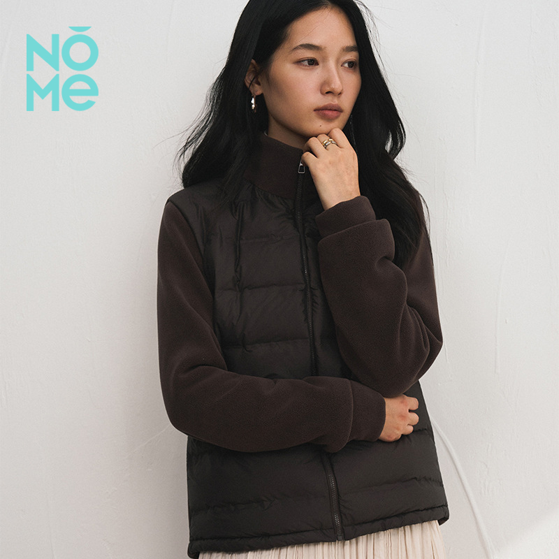 NOME（服饰）短款摇粒绒女秋冬鸭绒保暖开衫高级感百搭潮流外套