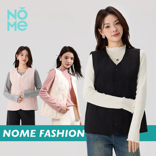 韩版 NOME 新款 服饰 宽松压花休闲羊毛马甲坎肩 2024年女士秋冬季