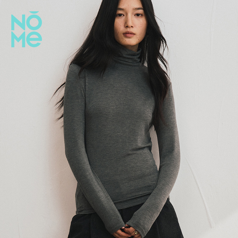 NOME（服饰）秋冬山羊绒高领打底衫女天丝莫代尔基础款弹力针织衫