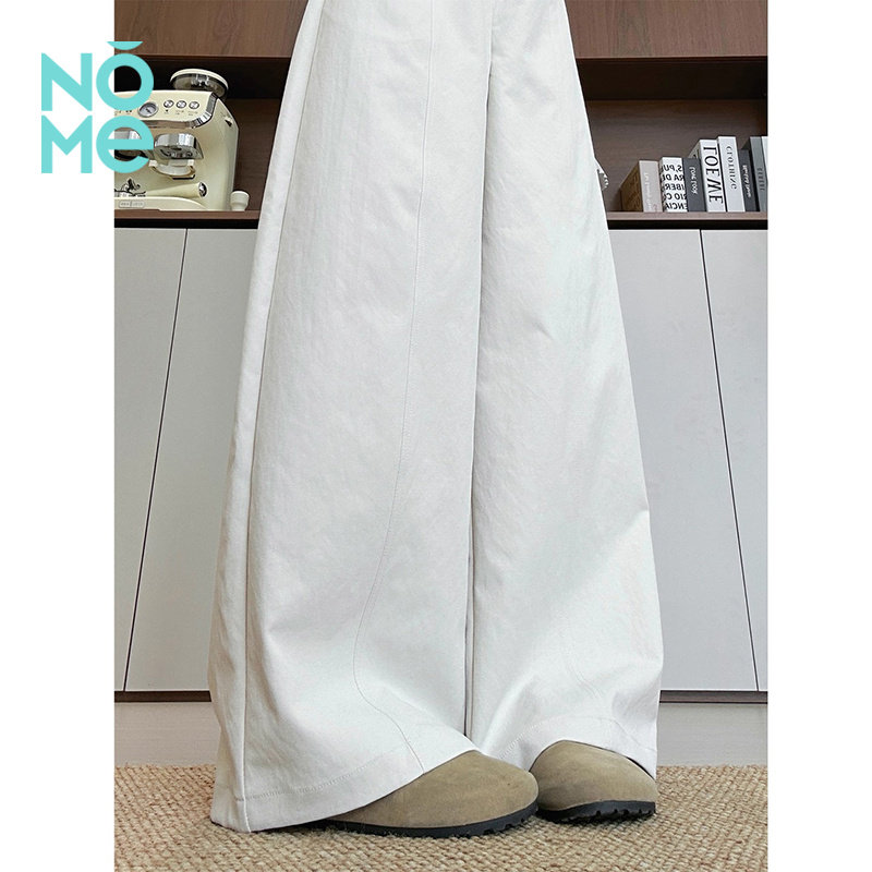 NOME（服饰）西装阔腿裤女秋季小个子高腰垂感美式复古弯刀休闲裤