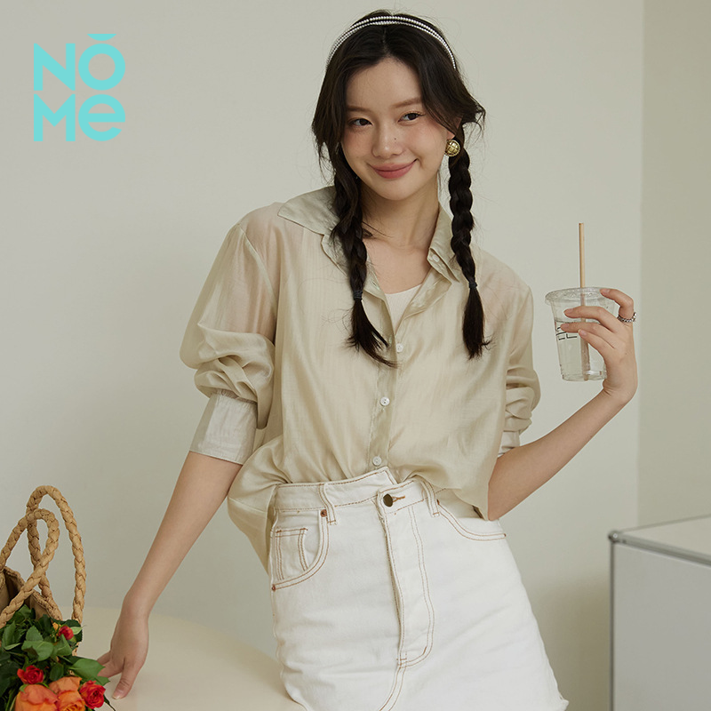 NOME（服饰）防晒衬衫女日韩糖果色修身薄款外穿长袖透气上衣外套
