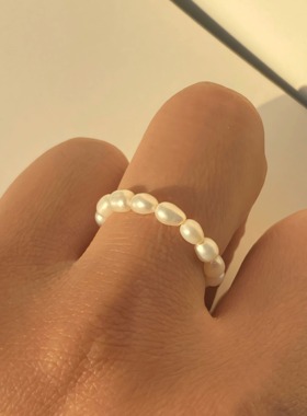 素饴」天然淡水珍珠素圈戒指