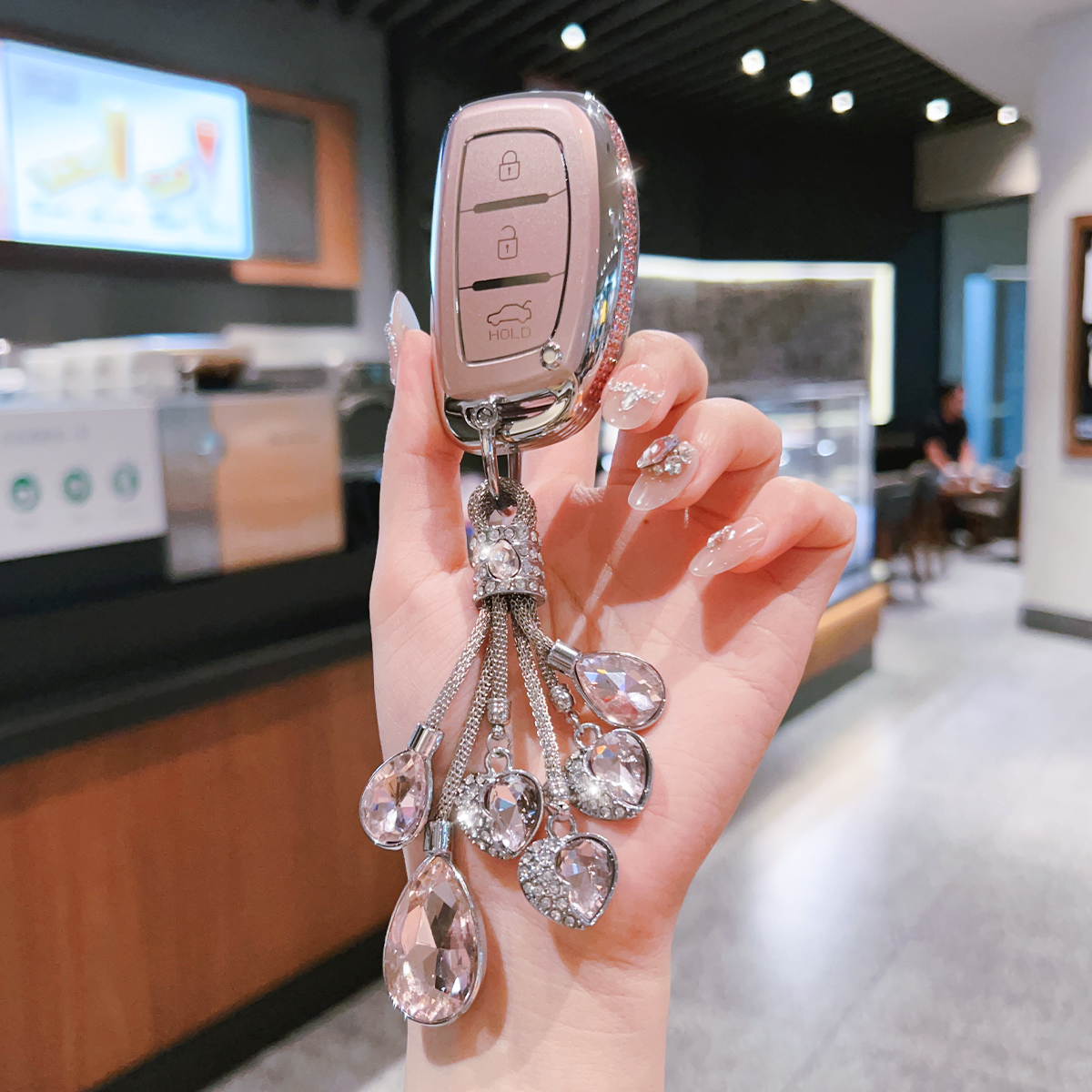 现代专用金属真皮钥匙套