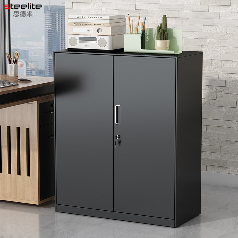 办公室对开 移门文件柜铁皮柜子档案柜资料柜矮柜凭证带锁储物书