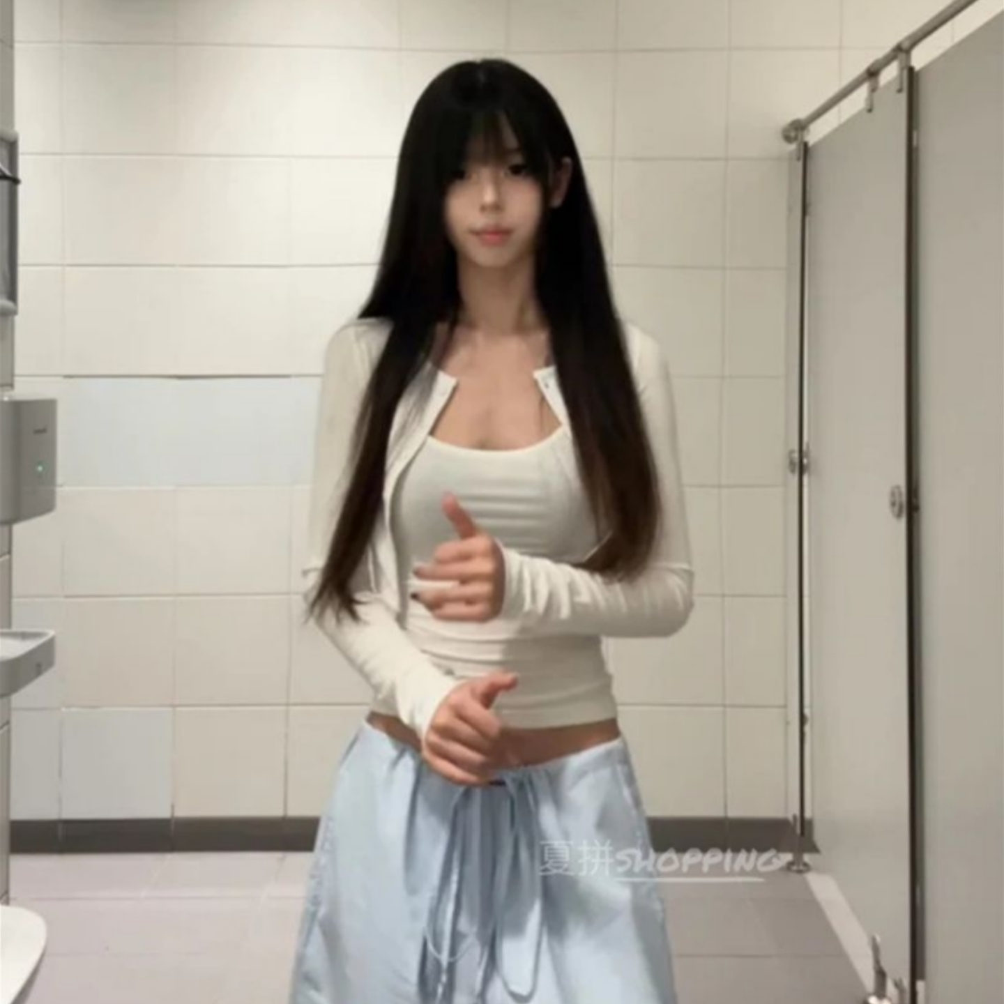 早秋长袖开衫吊带背心高腰休闲裤