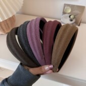 秋冬奶咖色发箍女高级感海绵头箍高颅顶洗脸发卡发饰时尚 洋气发捆