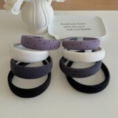 日韩简约波点高颅顶宽边发箍高级感百搭外出洗脸头箍质感压发头饰