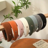 椭圆金标毛呢宽版 发箍秋冬高颅顶碎发发卡外出日常百搭头箍发饰女