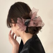 韩国闪耀蝴蝶结大肠发圈新款 精致减龄低丸子头绳蓬松橡皮筋发饰女