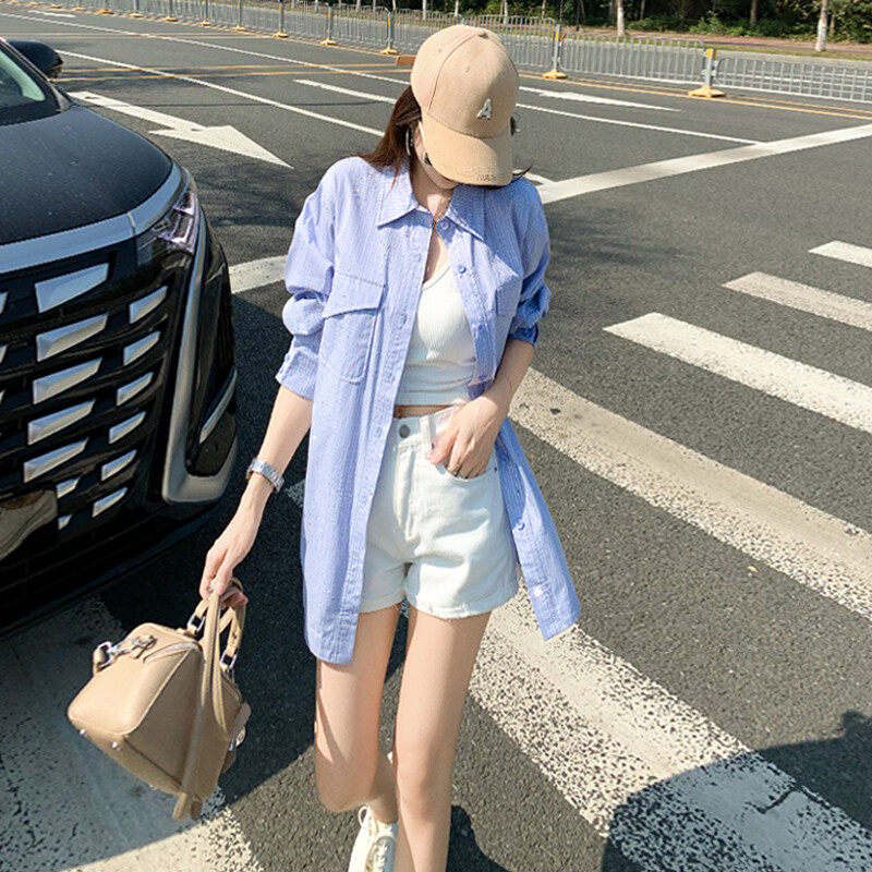 女装/女士精品衬衫25-50周岁纯棉100%纯色休闲风翻领中国单排多扣