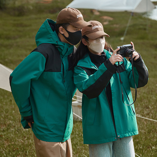 高端冲锋衣定制三合一户外男女印字LOGO外套秋冬季 团体工作登山服