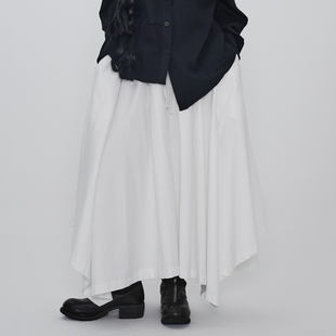 暗黑裤 新品 子女小众不规则裙裤 宽松阔腿裤 裙 隐觅 白色裤 2025秋季