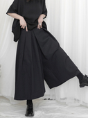 女秋高腰显瘦不规则小众日系宽松阔腿裤 隐觅山本暗黑系七分裤 裙裤