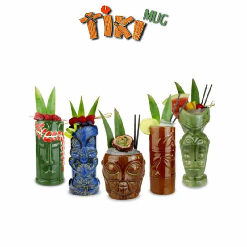夏威夷陶瓷杯TIKI创意鸡尾酒杯浮雕水杯提基杯僵尸人脸