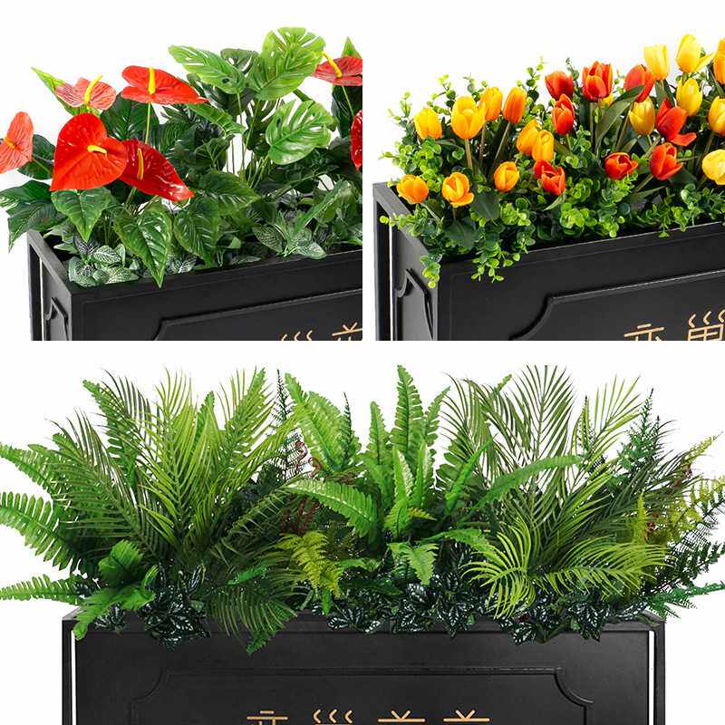 仿真花草植物盆景户外花池花箱仿真花绿植假花草栅栏插花