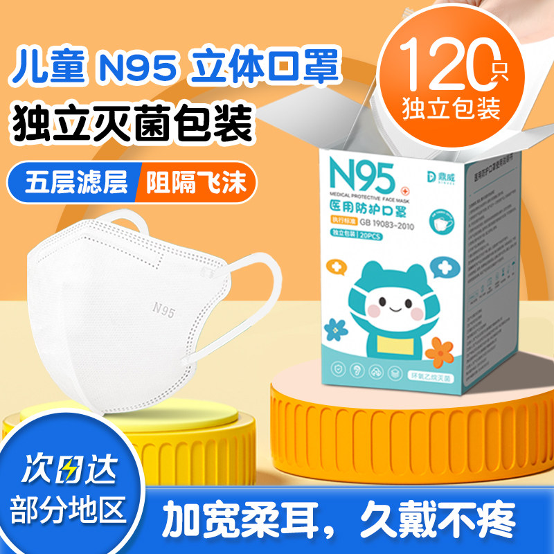儿童n95级医用防护口罩3D立体0-3图片