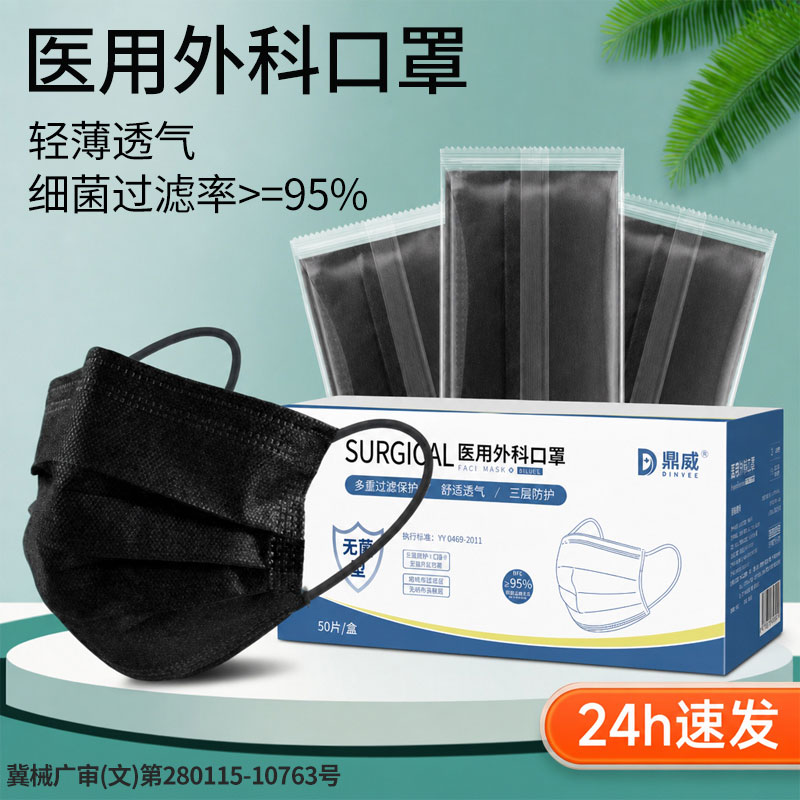 鼎威黑色口罩夏季透气舒适图片