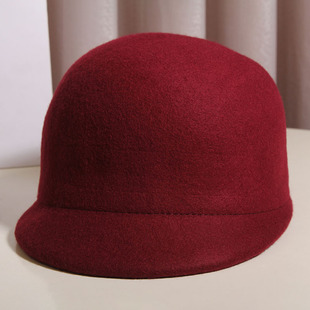 复古儿童羊毛呢马术帽女童秋冬礼帽洋气短檐鸭舌帽英伦骑士帽男童