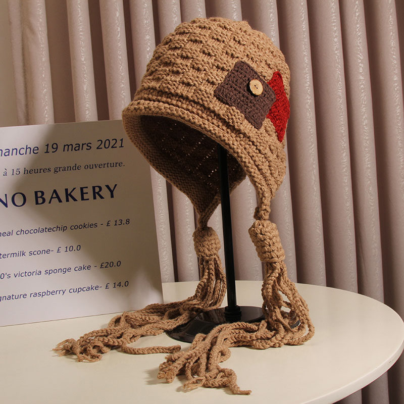 韩版流苏时尚潮流雷锋帽女秋冬保暖手工针织毛线帽百搭套头护耳帽,服饰配件/皮带/帽子/围巾,帽子,淘宝优惠券,粉丝福利购,淘宝优惠卷