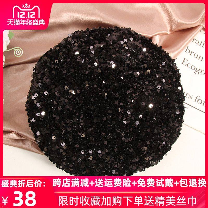 帽子女秋冬韩版潮个性亮片贝雷帽子休闲时尚画家帽复古百搭八角帽,服饰配件/皮带/帽子/围巾,帽子,淘宝优惠券,粉丝福利购,淘宝优惠卷