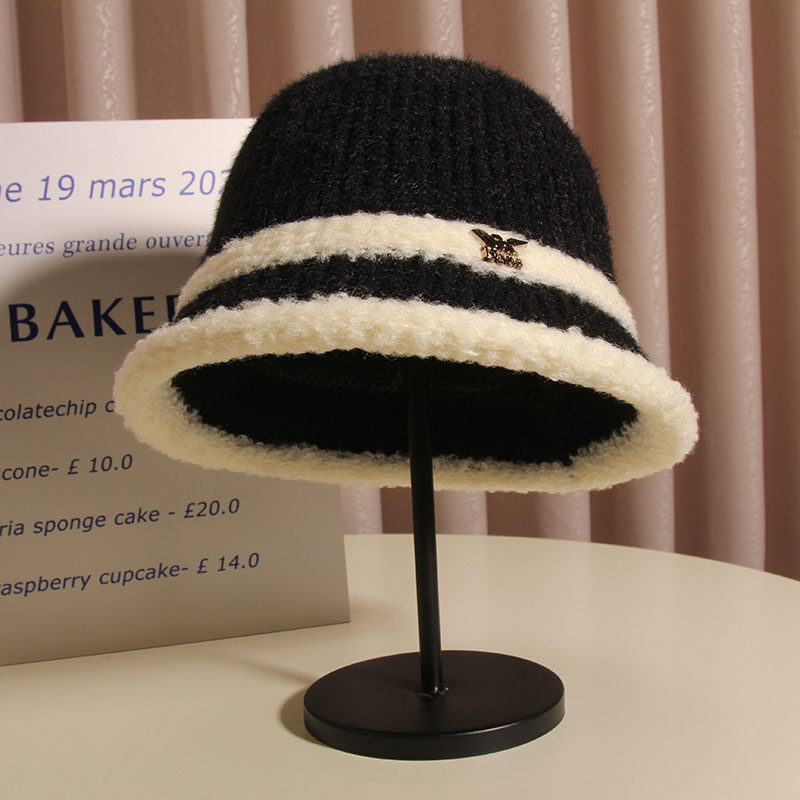 黑色毛绒渔夫帽女秋冬时尚保暖韩版百搭显脸小盆帽素颜针织水桶帽,服饰配件/皮带/帽子/围巾,帽子,淘宝优惠券,粉丝福利购,淘宝优惠卷