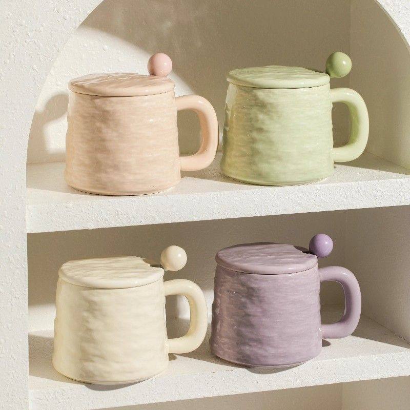 水杯家用套装一人一色陶瓷大容量马克杯家用喝水水杯高颜值情侣简